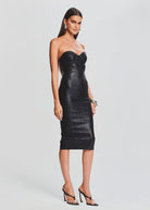 Charlize Coated Knit Dress - Black by Retrofête — view 3