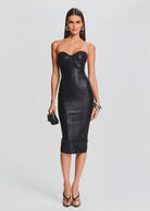 Charlize Coated Knit Dress - Black by Retrofête | 25 South Boutiques
