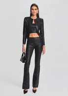 Mae Coated Knit Cardigan - Black by Retrofête — alternate view