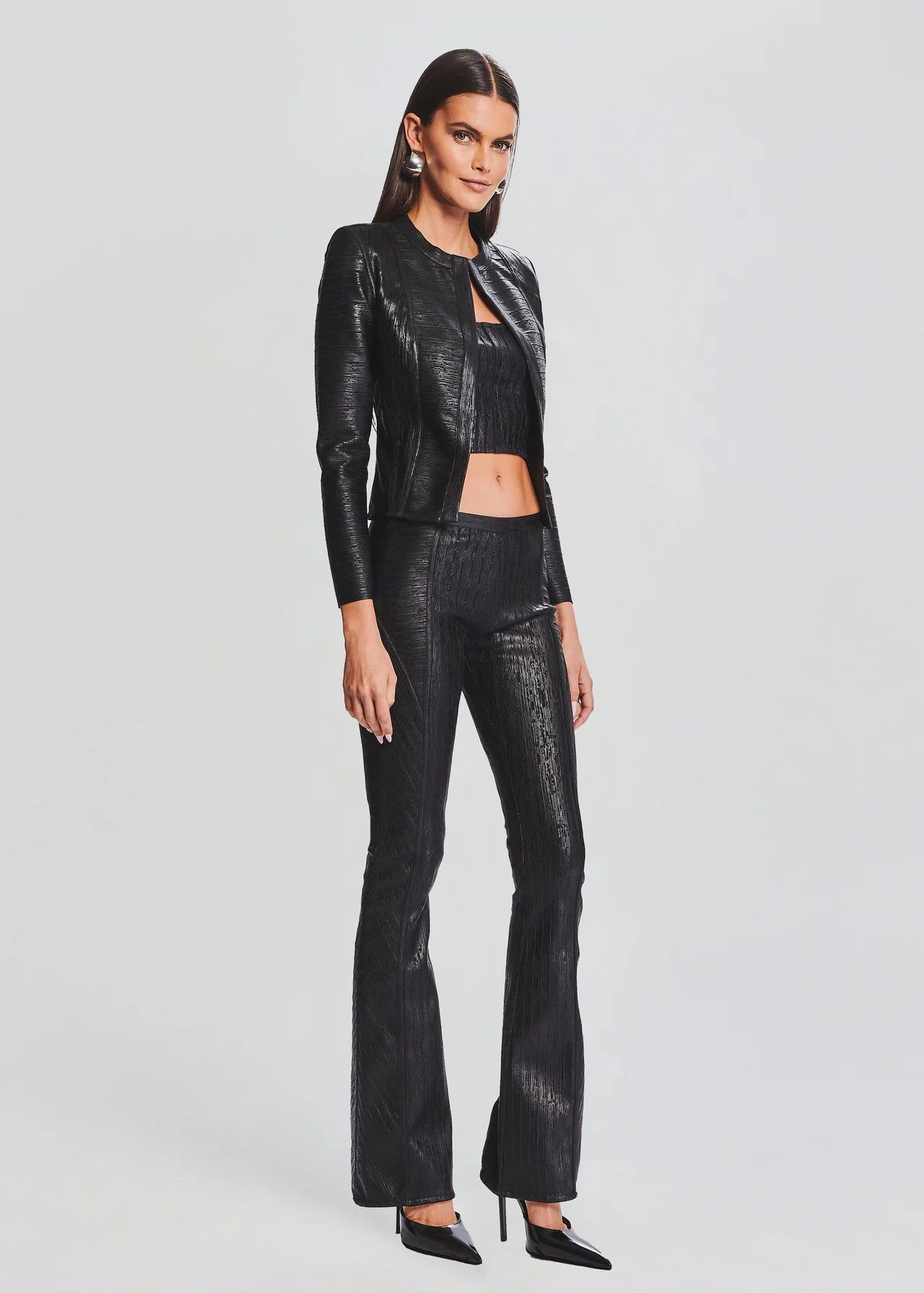 Mae Coated Knit Cardigan - Black by Retrofête — view 3