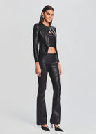 Mae Coated Knit Cardigan - Black by Retrofête — view 3