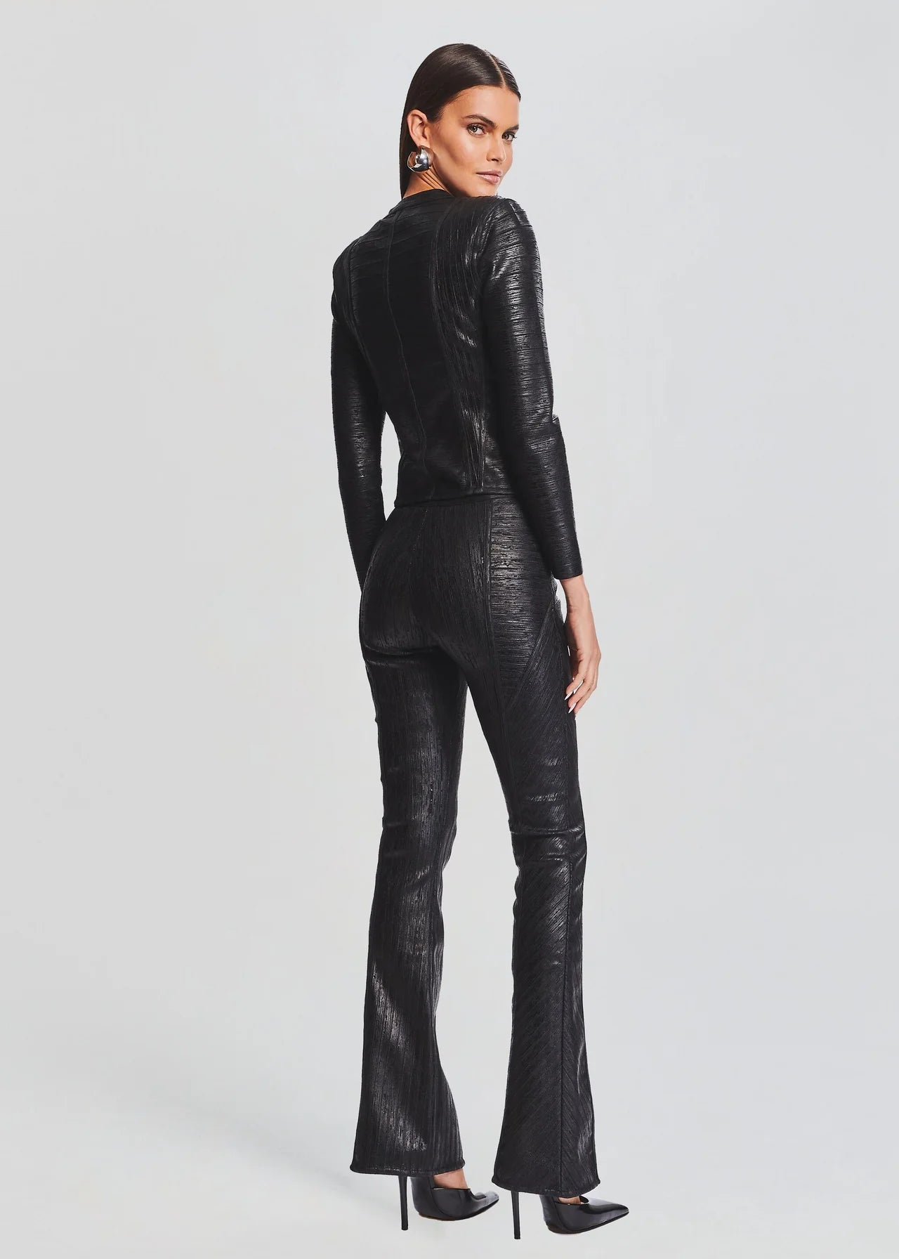 Mae Coated Knit Cardigan - Black by Retrofête — view 4