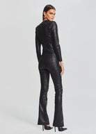 Mae Coated Knit Cardigan - Black by Retrofête — view 4