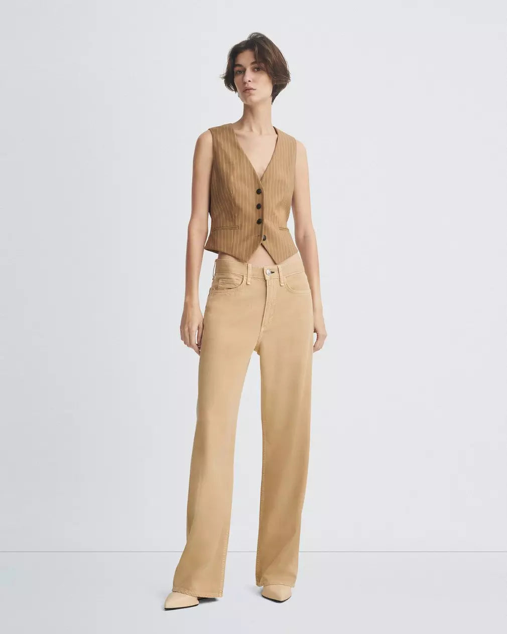 Featherweight Logan Wide Leg - Beige by Rag & Bone — view 3