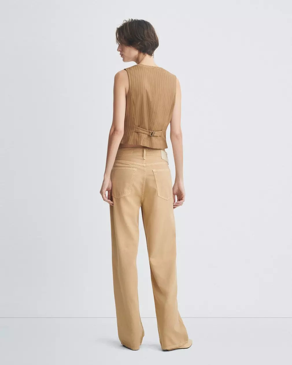 Featherweight Logan Wide Leg - Beige by Rag & Bone — view 4