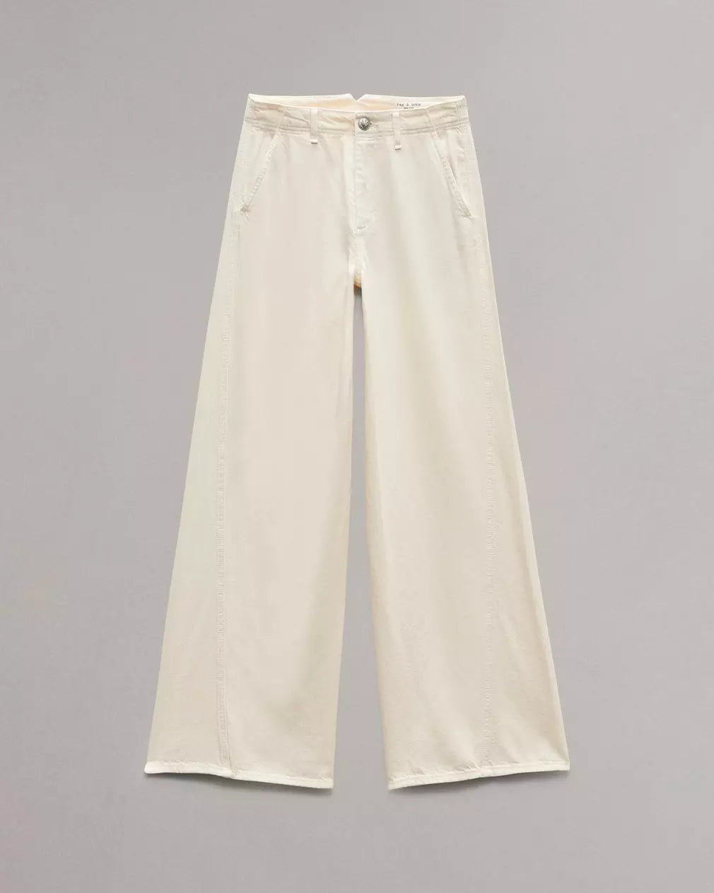 Featherweight Wide-Leg Sofie Jean - Ecru by Rag & Bone — view 6
