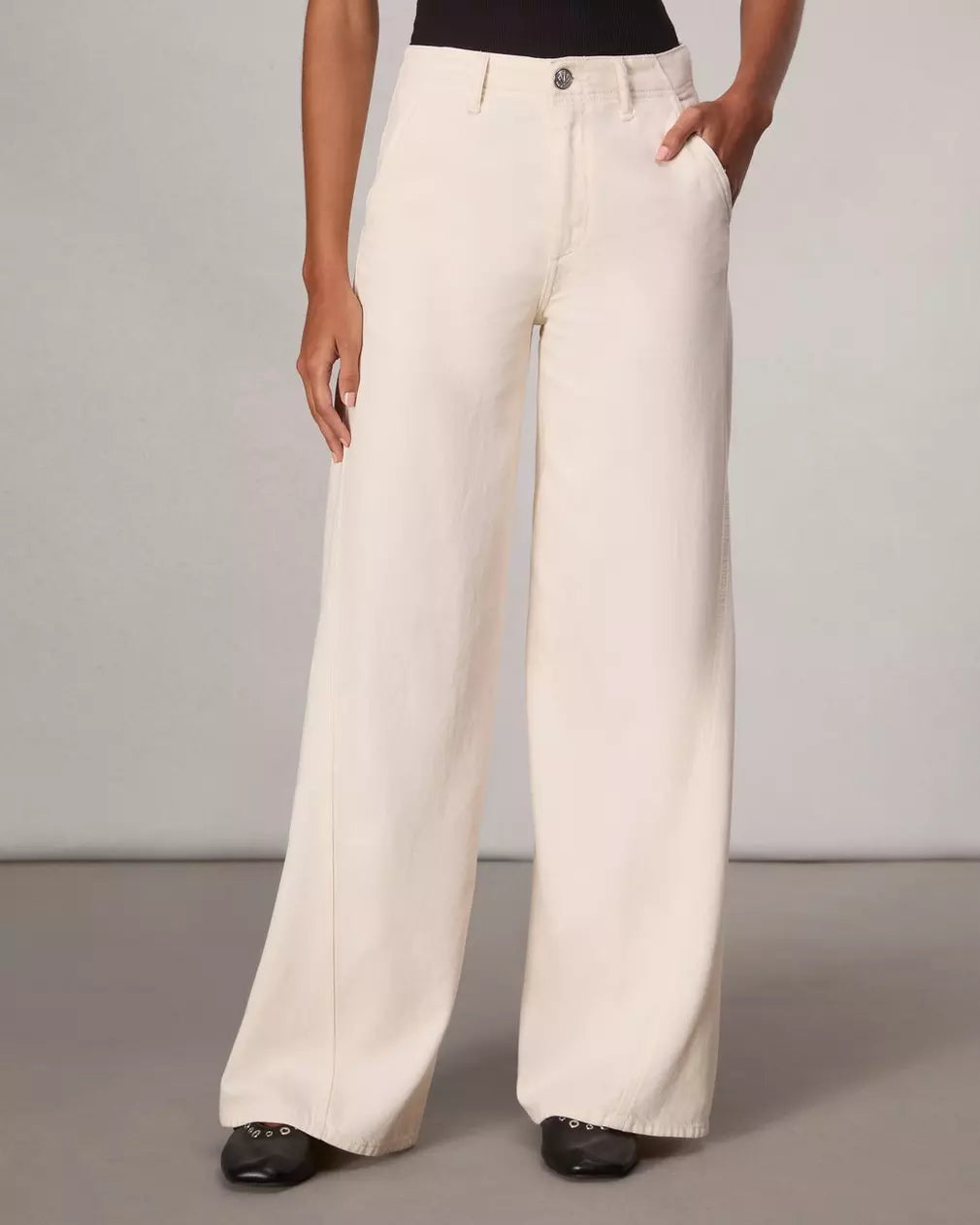 Featherweight Wide-Leg Sofie Jean - Ecru by Rag & Bone — alternate view