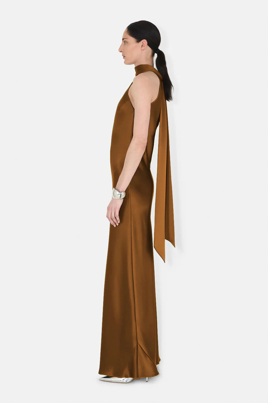 Sienna Gown - Toffee by Galvan London — view 3