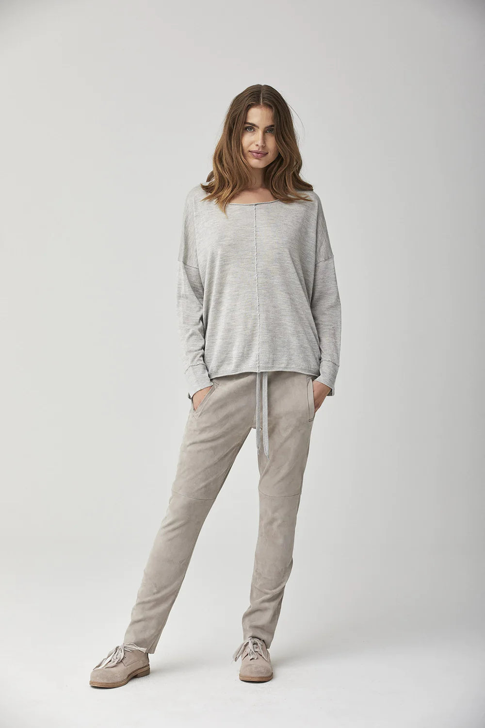 Goat Suede Pants - Stone by Kristensen — view 3