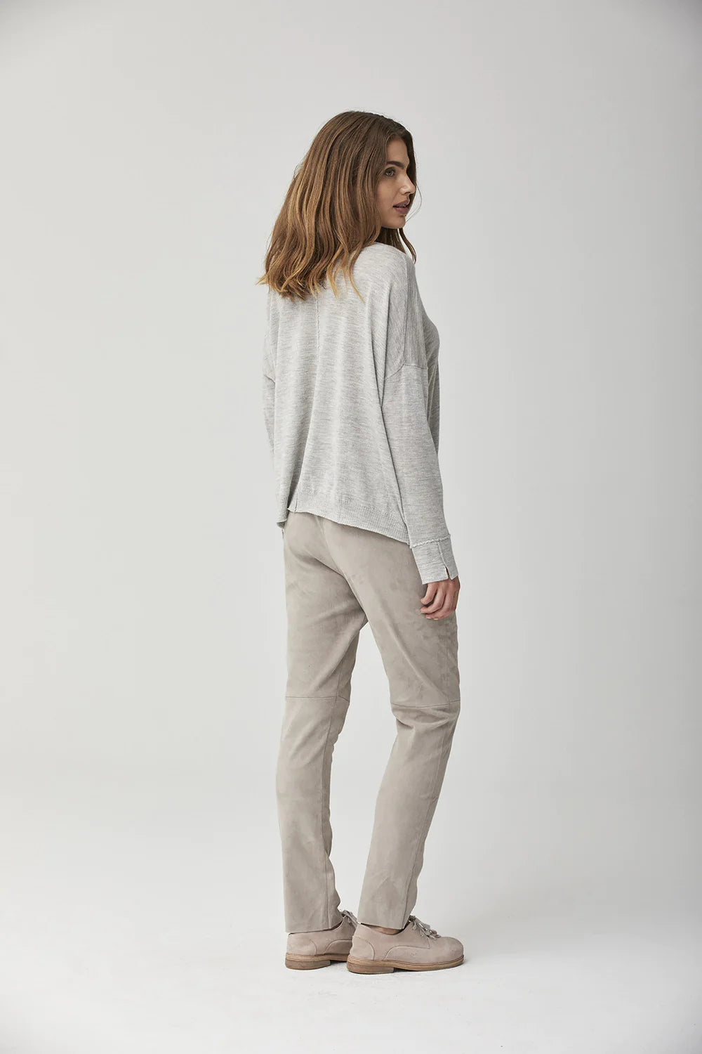 Goat Suede Pants - Stone by Kristensen — view 4