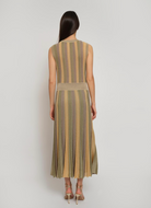 Gala Lurex Pleated Wrap Dress - Green April Moon by Maison Lurex — view 5