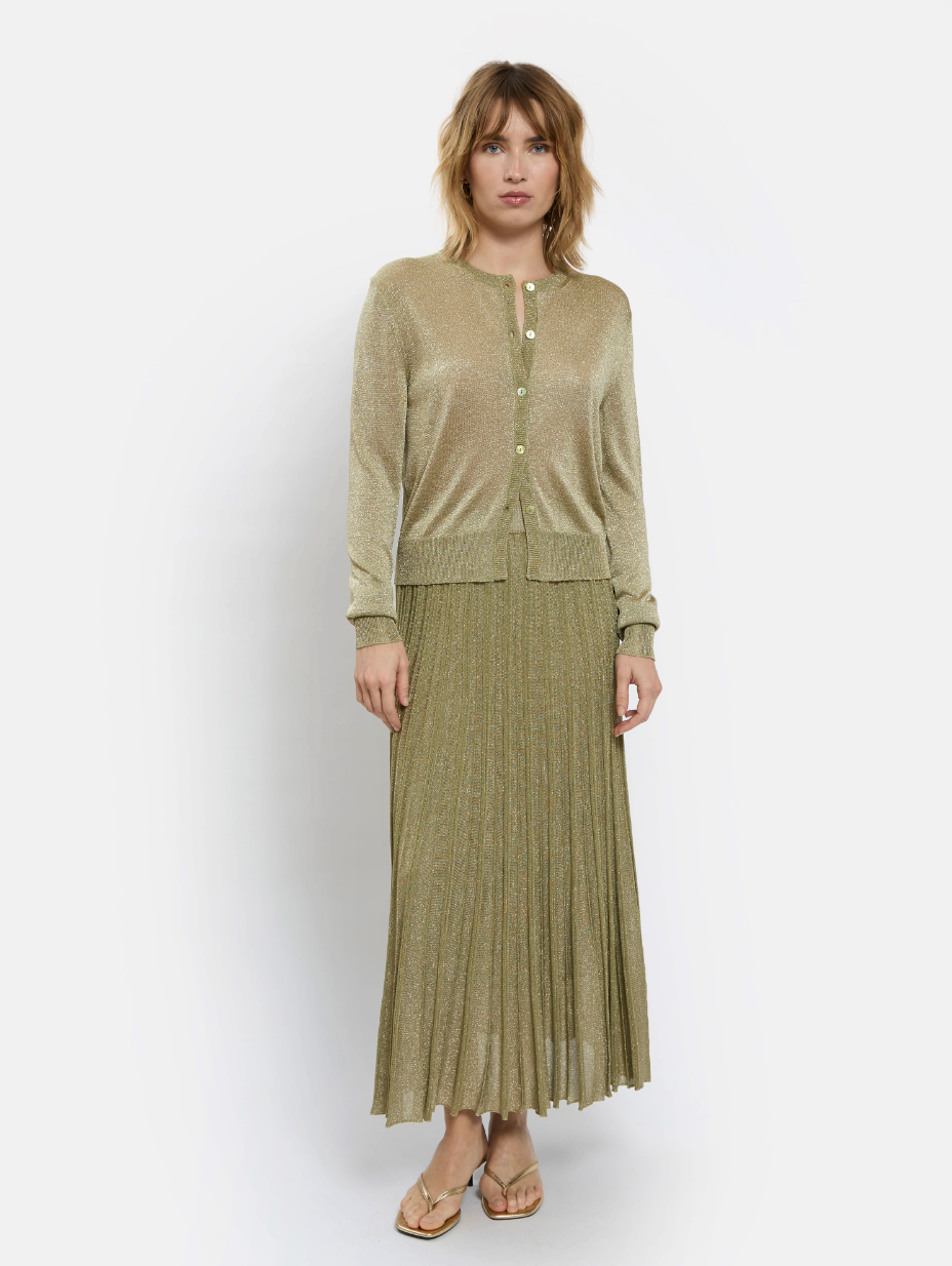 Gala Court Cardigan - Olive Green by Maison Lurex — view 3