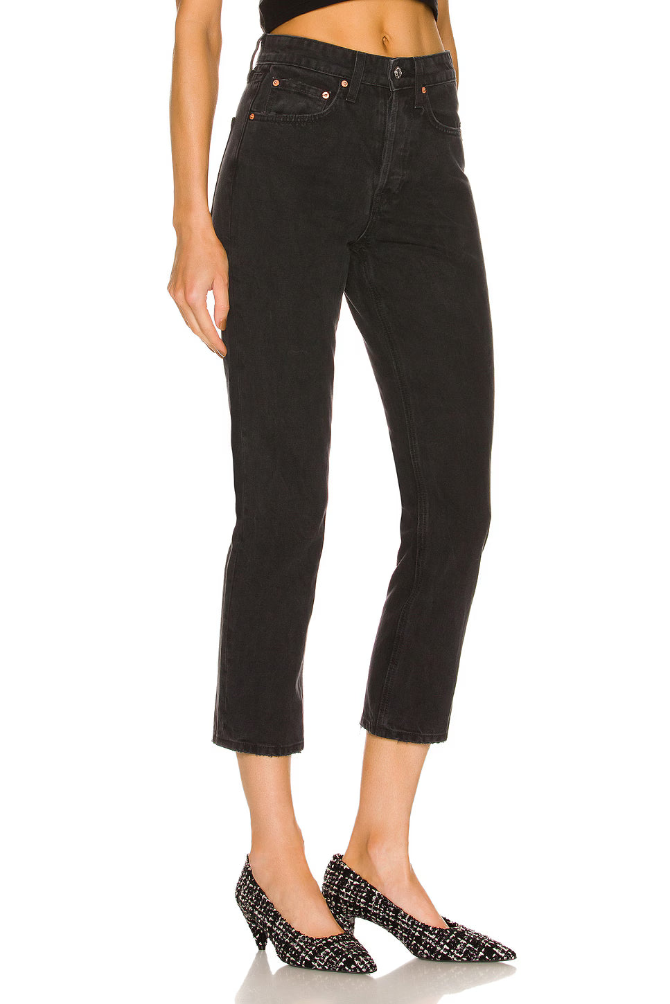 Karolina High Rise Straight Crop Jeans - East Side by Grlfrnd — alternate view
