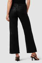 Rosie High Rise Wide Leg Ankle - Coated Black by Hudson — view 4