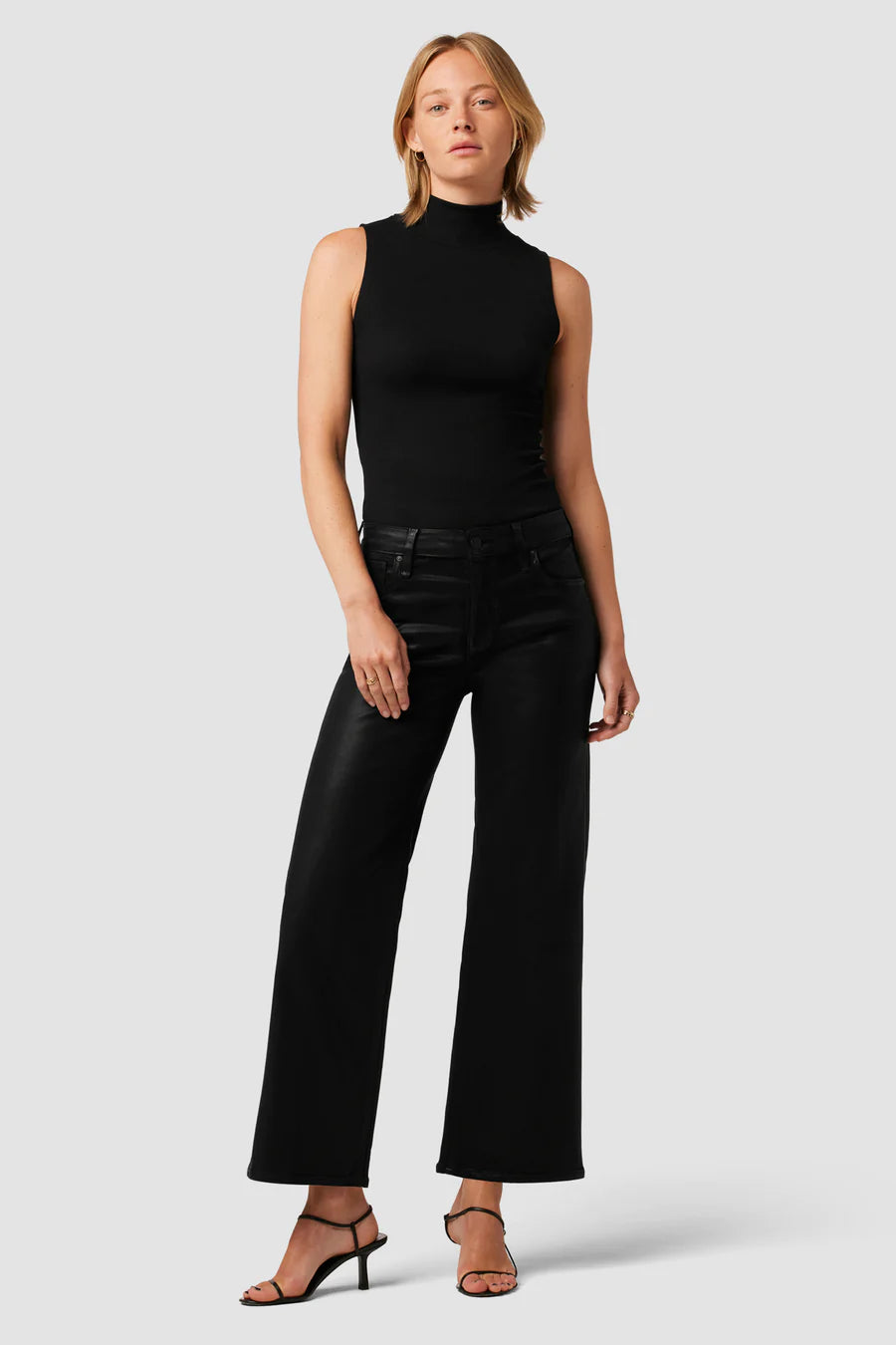 Rosie High Rise Wide Leg Ankle - Coated Black by Hudson | 25 South Boutiques