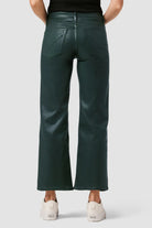 Rosie High-Rise Wide Leg Ankle Jean - Coated Scarab by Hudson — view 4