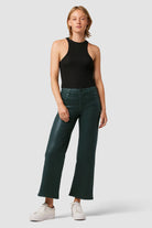 Rosie High-Rise Wide Leg Ankle Jean - Coated Scarab by Hudson | 25 South Boutiques