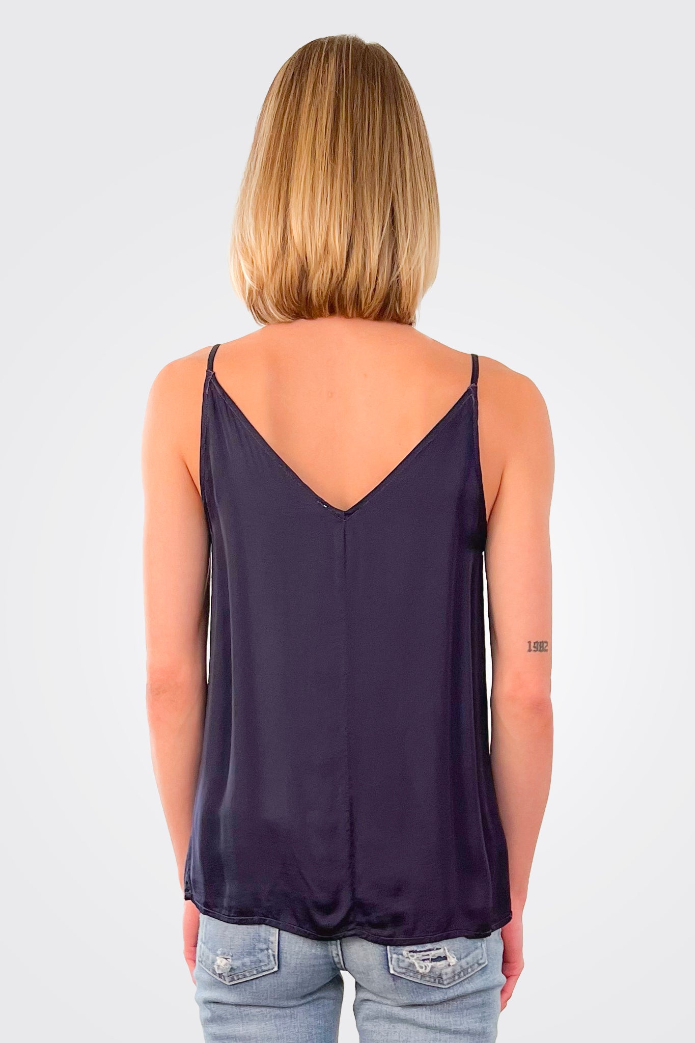 V Neck Camisole - Navy by HelloNite — alternate view