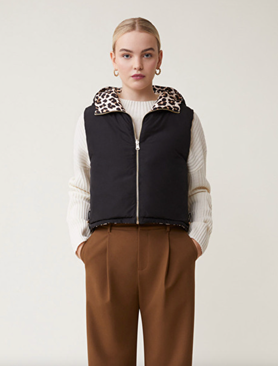Dazzle Reversible Jacket - Noir Leopard Print by Suncoo — alternate view