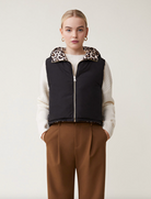 Dazzle Reversible Jacket - Noir Leopard Print by Suncoo — alternate view