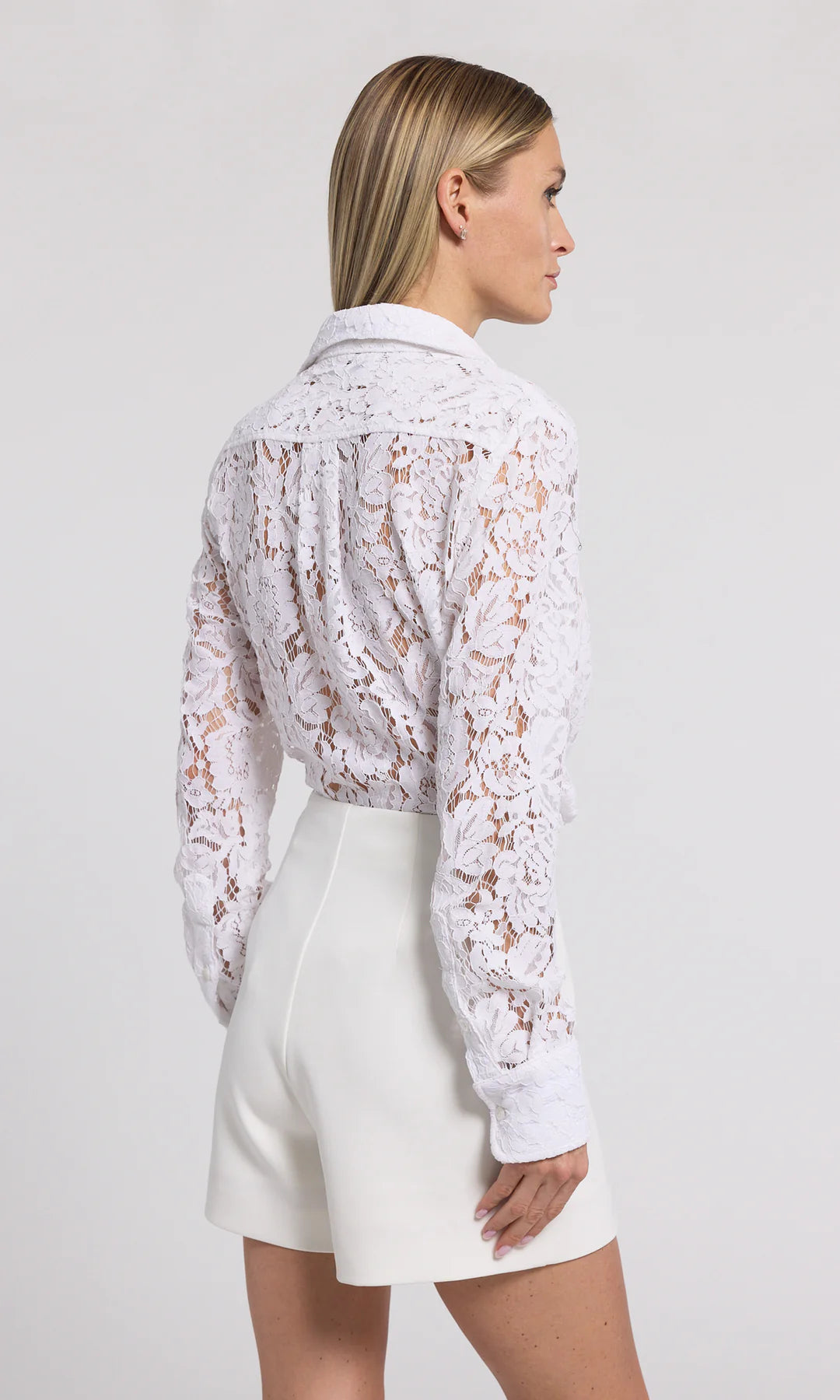 Marcello Lace Shirt - White by Generation Love — view 3