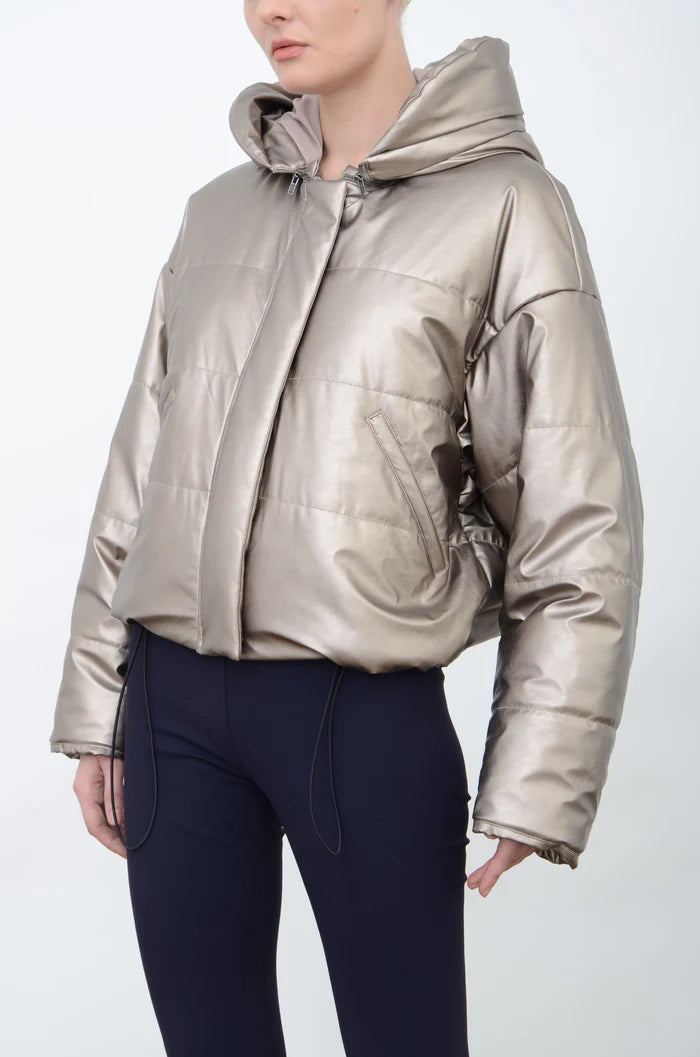 Aurora Hooded Puffer Coat - Gold by Elaine Kim | 25 South Boutiques