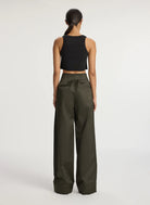 Halsey Cropped Cotton Rib Tank - Black by A.L.C — view 5