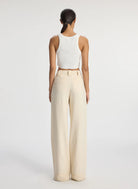 Halsey Cropped Cotton Rib Tank - White by A.L.C — view 4