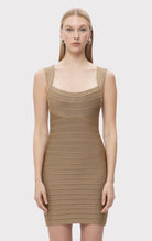 Eliza Dress - Latte by Herve Leger — alternate view