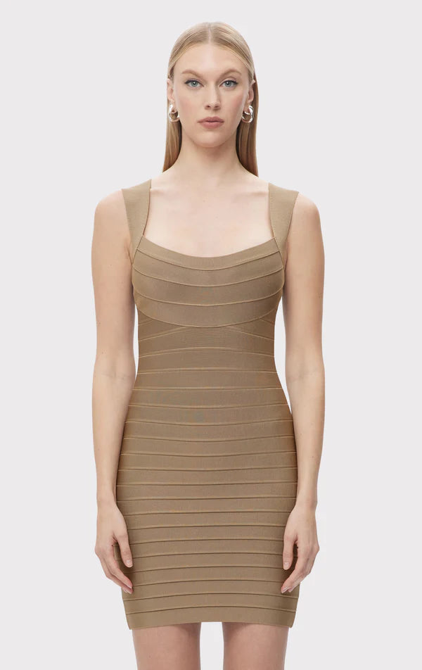 Eliza Dress - Latte by Herve Leger — alternate view