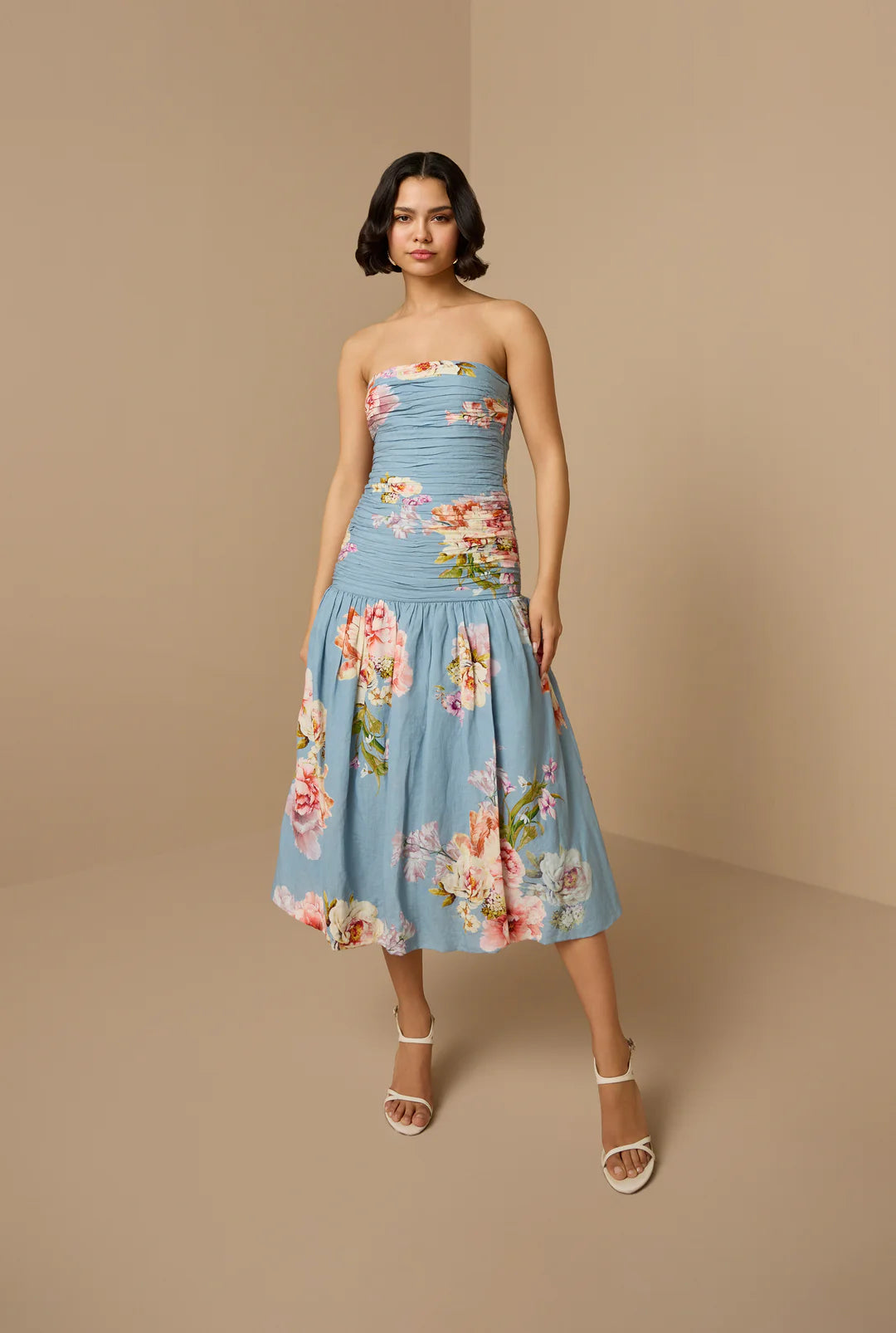 Kavi Midi Dress - Pink Blue by Hemant & Nandita | 25 South Boutiques