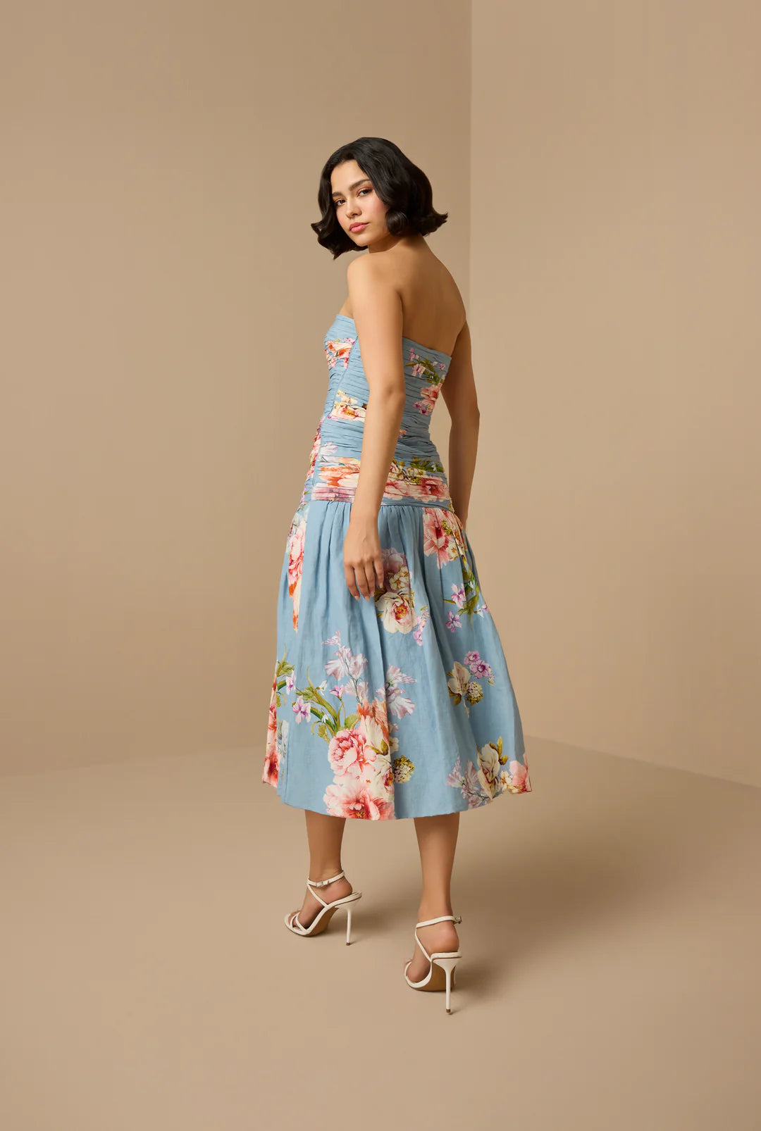 Kavi Midi Dress - Pink Blue by Hemant & Nandita — view 5