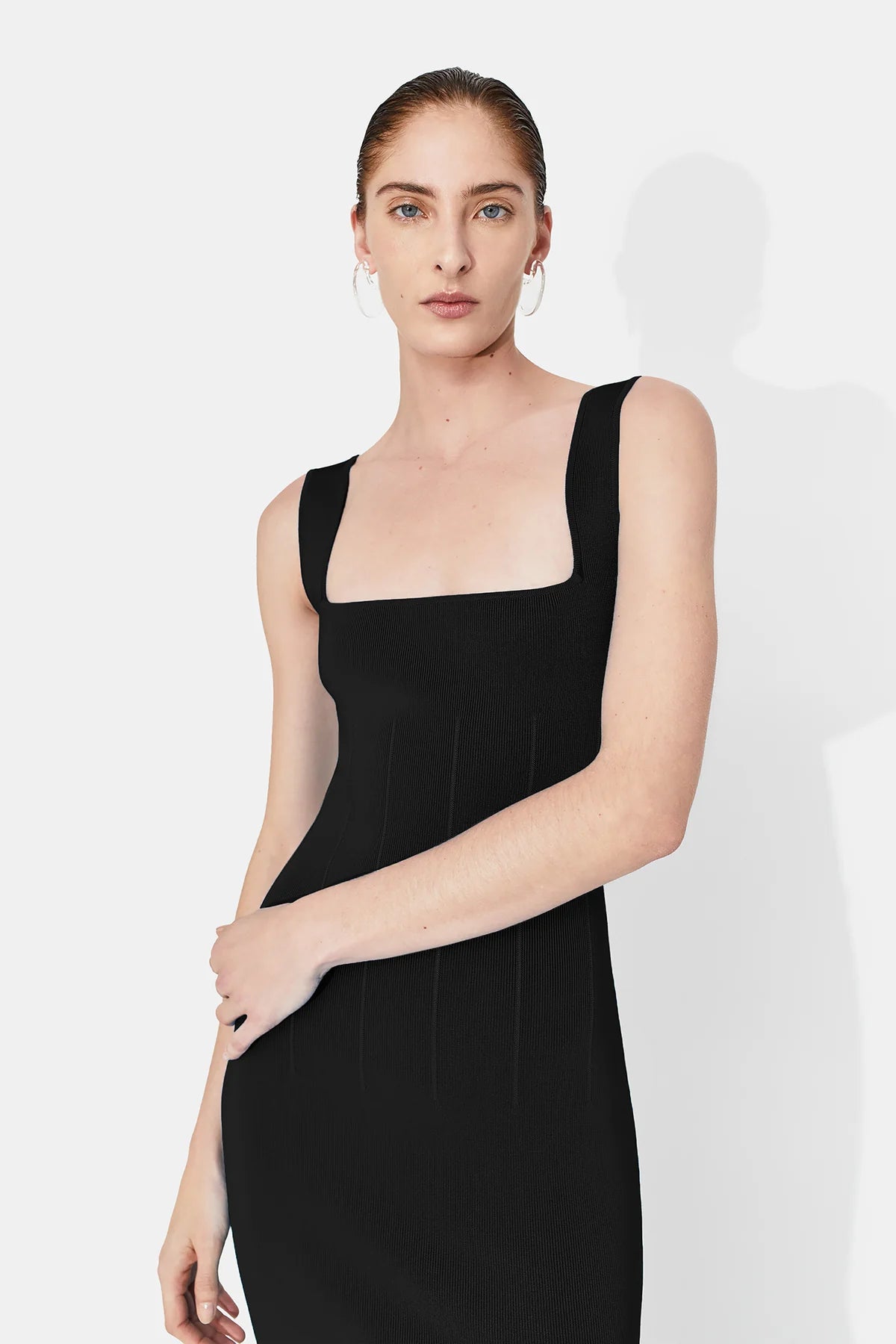 High Shine Atalanta Dress - Black by Galvan London — alternate view