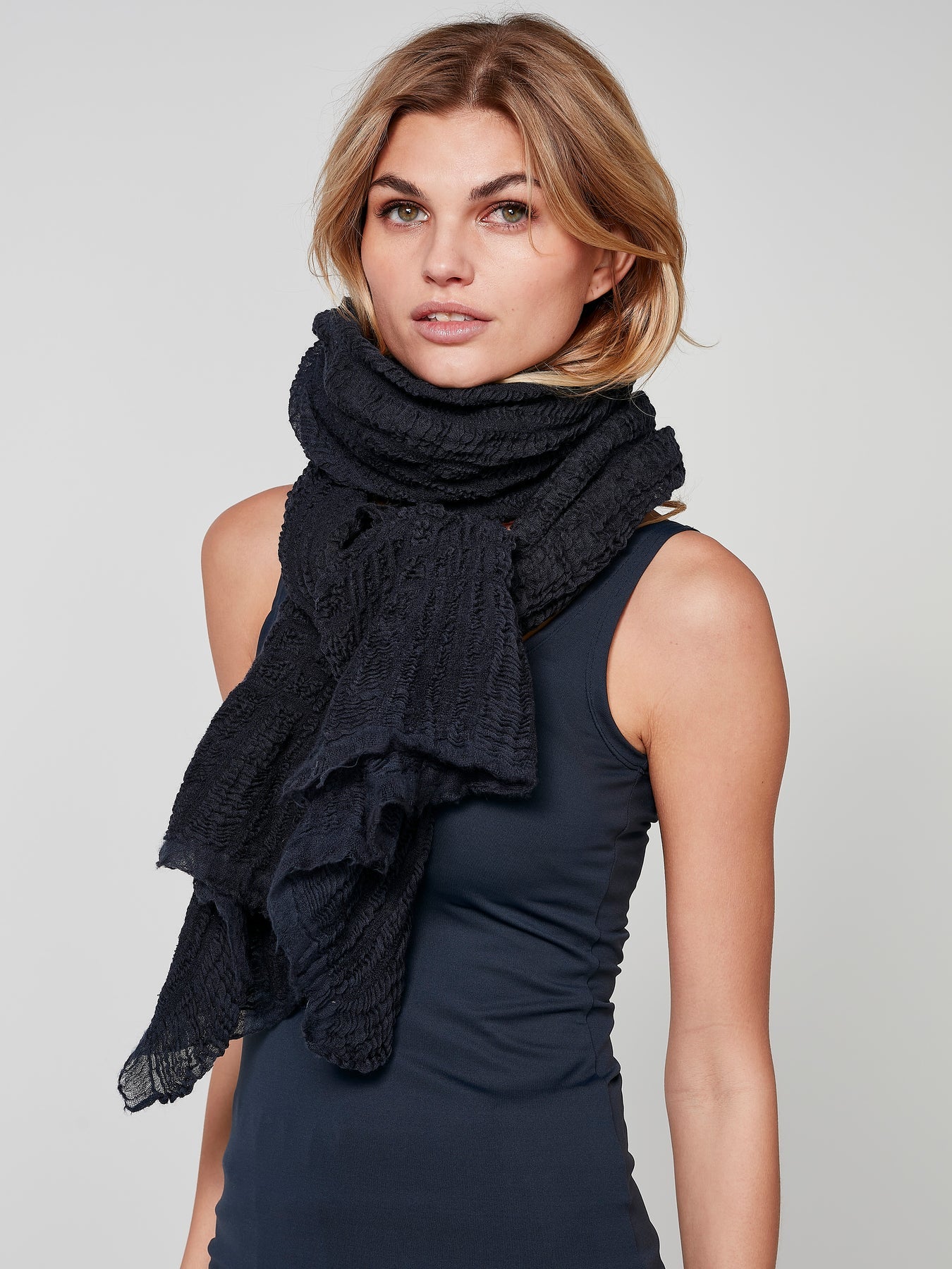 Hope Scarf - Classic Navy by Nu Denmark — alternate view
