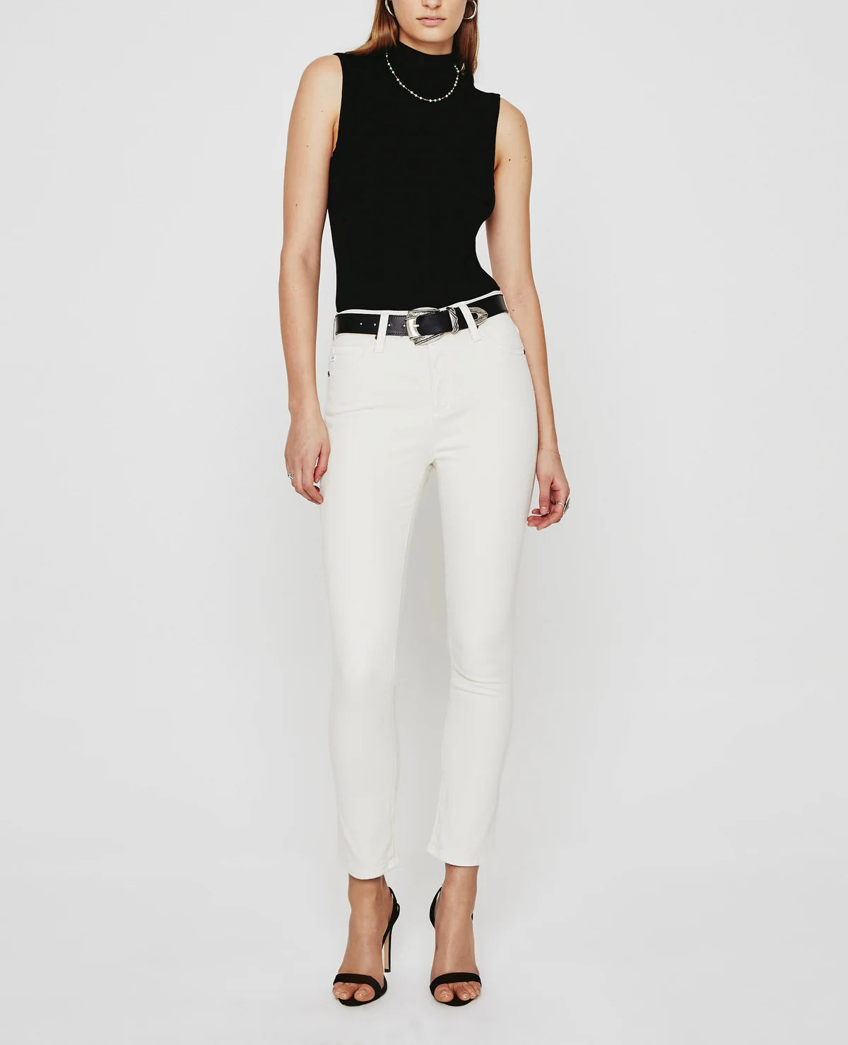 Mari Crop High-Rise Slim Straight Jean - White Cream by Adriano Goldschmied AG | 25 South Boutiques