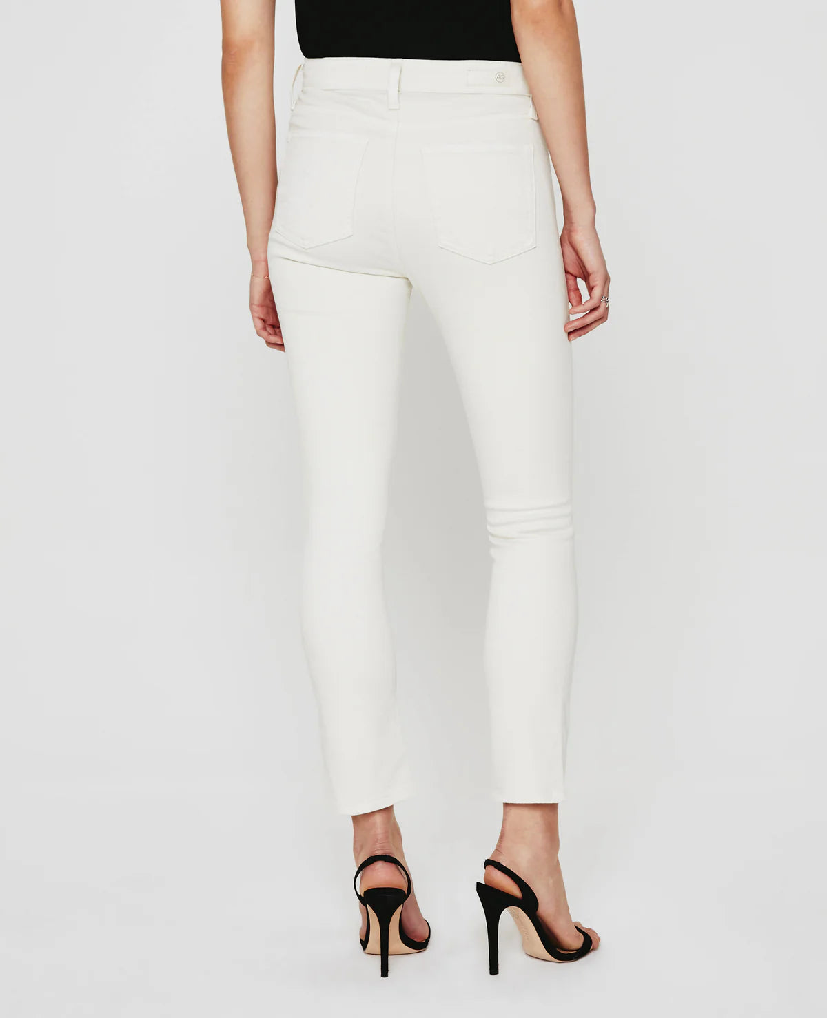 Mari Crop High-Rise Slim Straight Jean - White Cream by Adriano Goldschmied AG — view 5