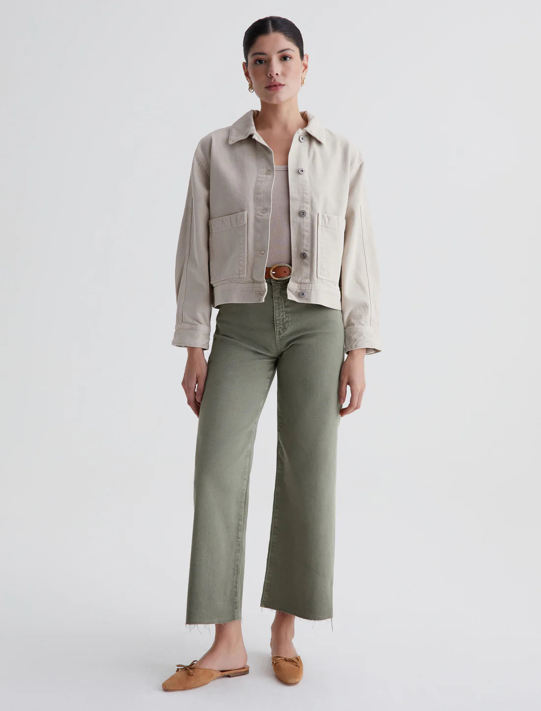 Saige Wide Leg Crop - Sulfur Dried Parsley by Adriano Goldschmied AG | 25 South Boutiques