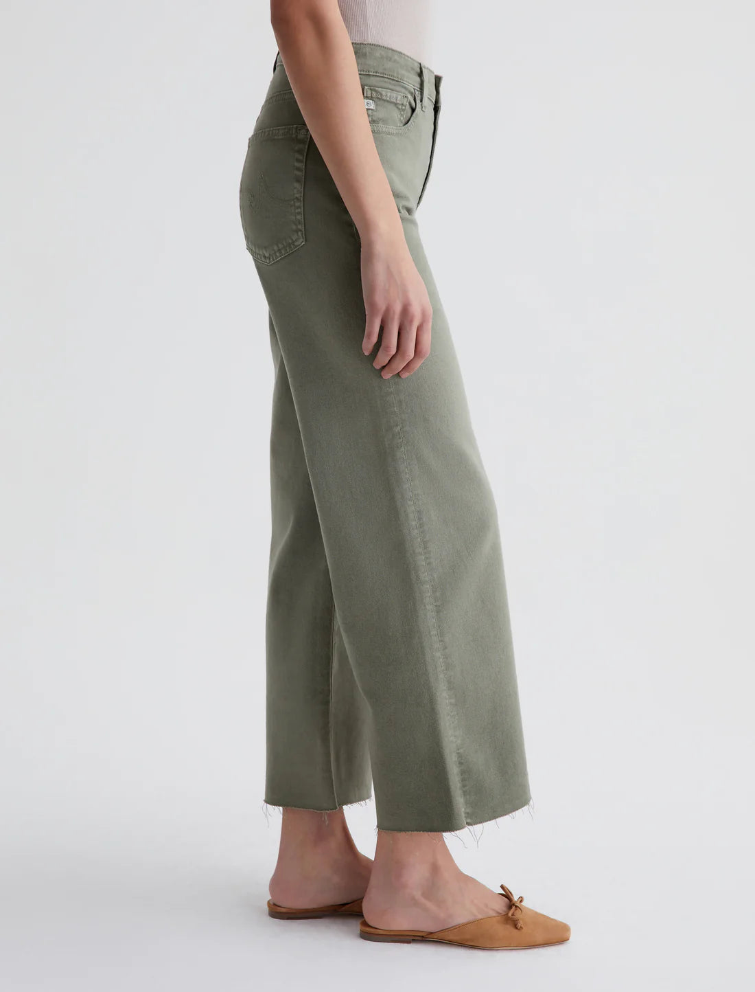 Saige Wide Leg Crop - Sulfur Dried Parsley by Adriano Goldschmied AG — view 4