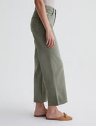 Saige Wide Leg Crop - Sulfur Dried Parsley by Adriano Goldschmied AG — view 4