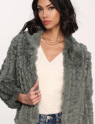 Rosa Fur Jacket - Mineral by Heartloom — alternate view
