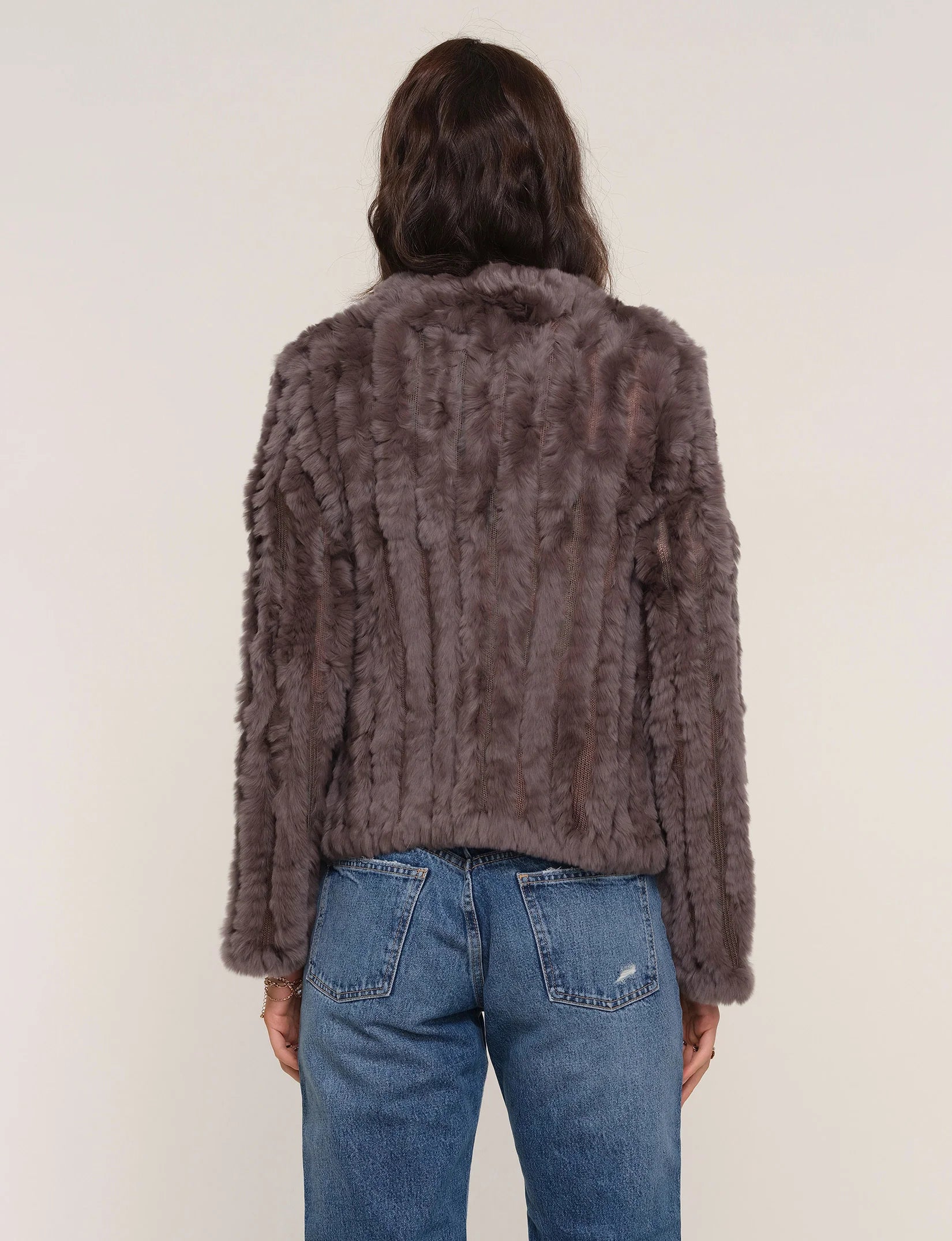 Rosa Fur Jacket - Mushroom by Heartloom — view 4