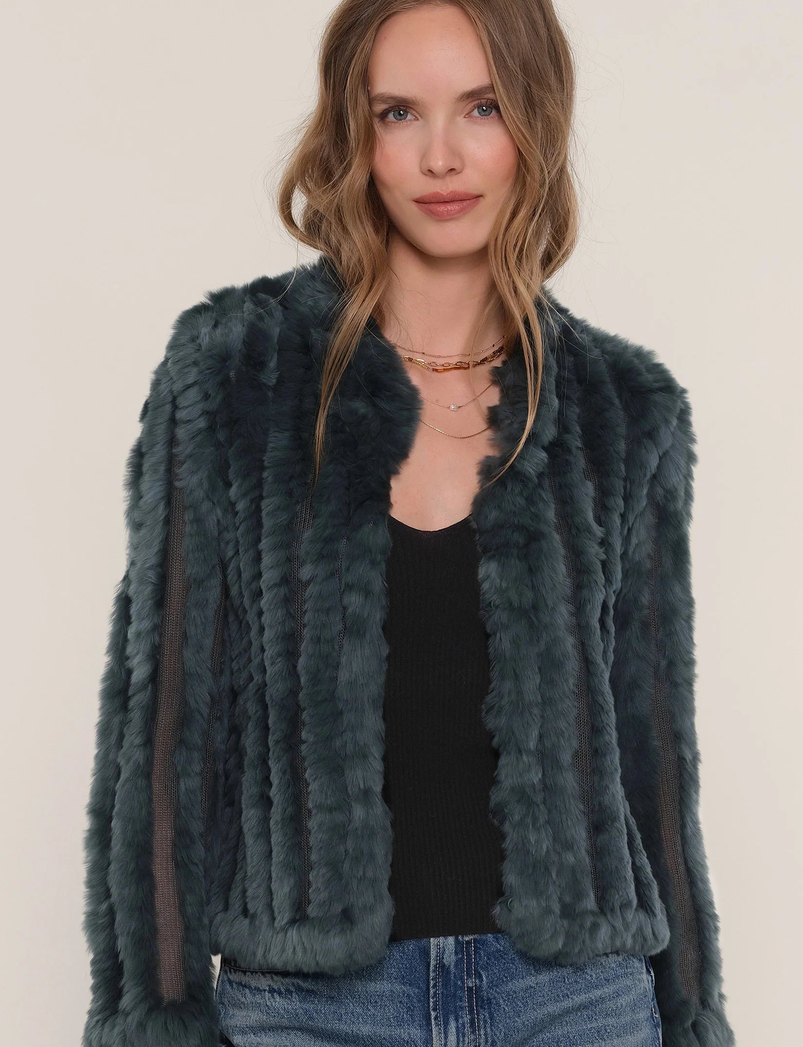 Rosa Fur Jacket - Jungle by Heartloom — alternate view