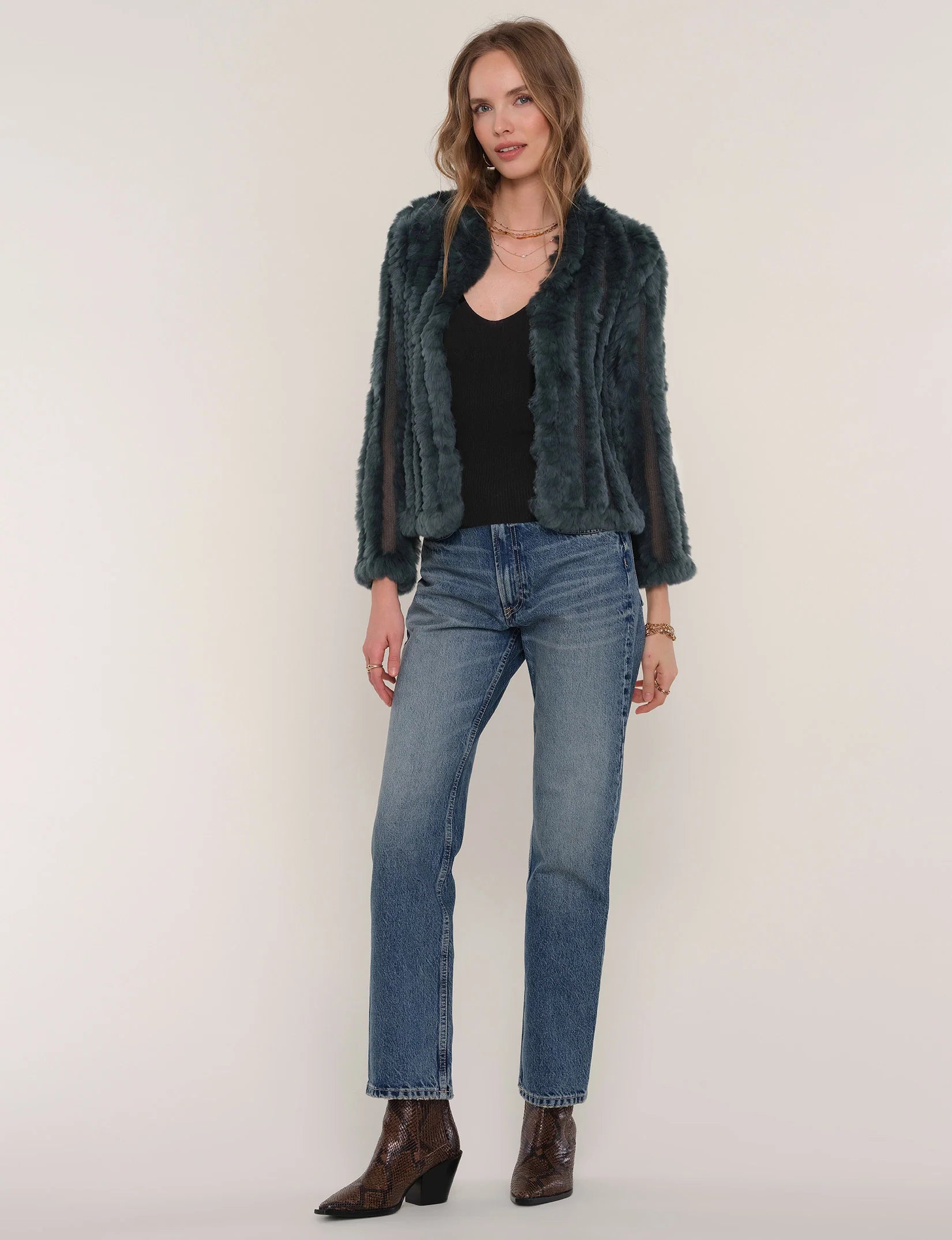 Rosa Fur Jacket - Jungle by Heartloom — view 3