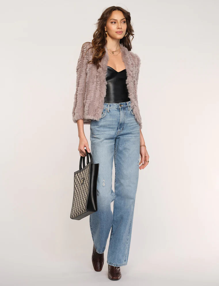 Rosa Fur Jacket - Pewter by Heartloom — view 5