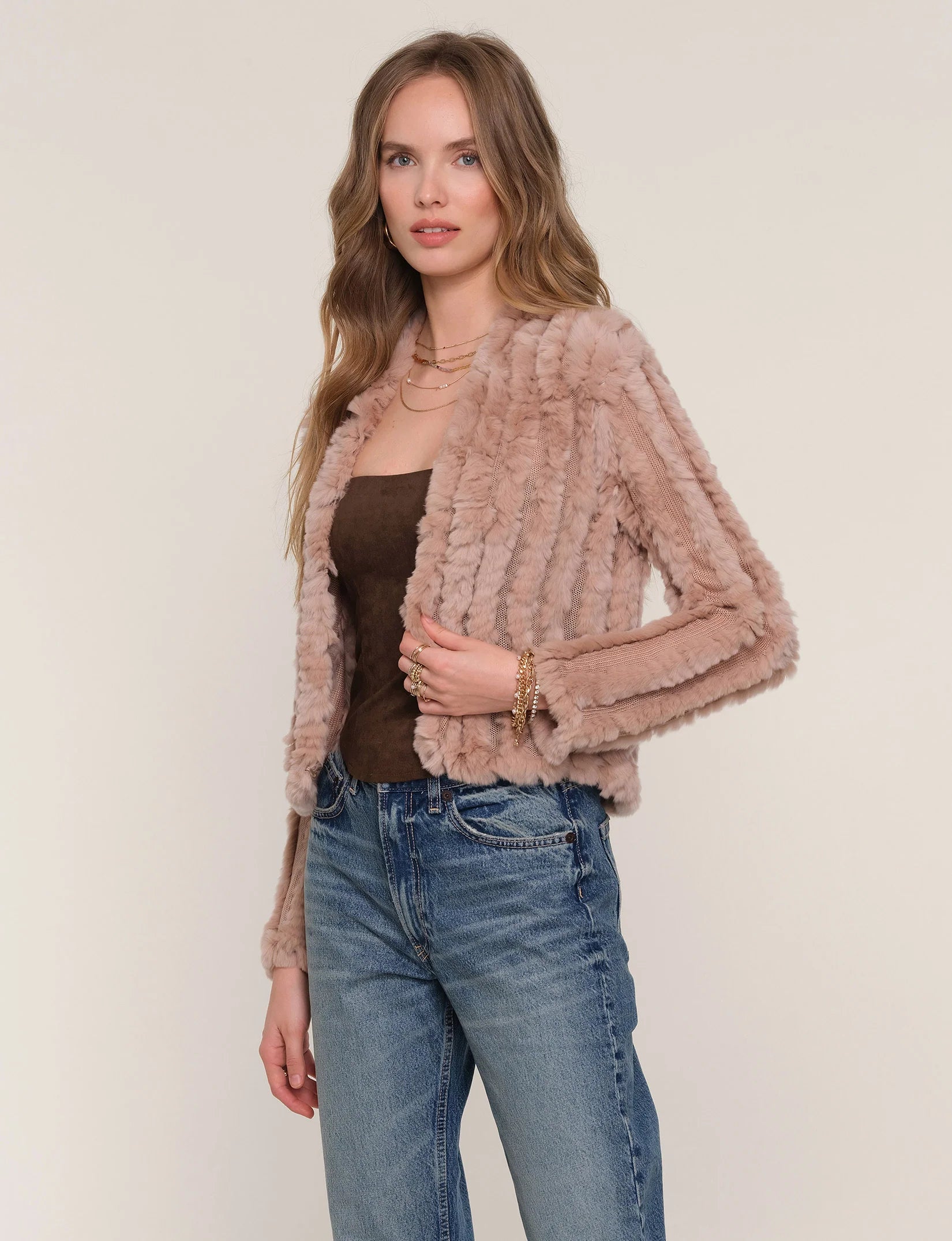 Rosa Fur Jacket - Biscuit by Heartloom | 25 South Boutiques