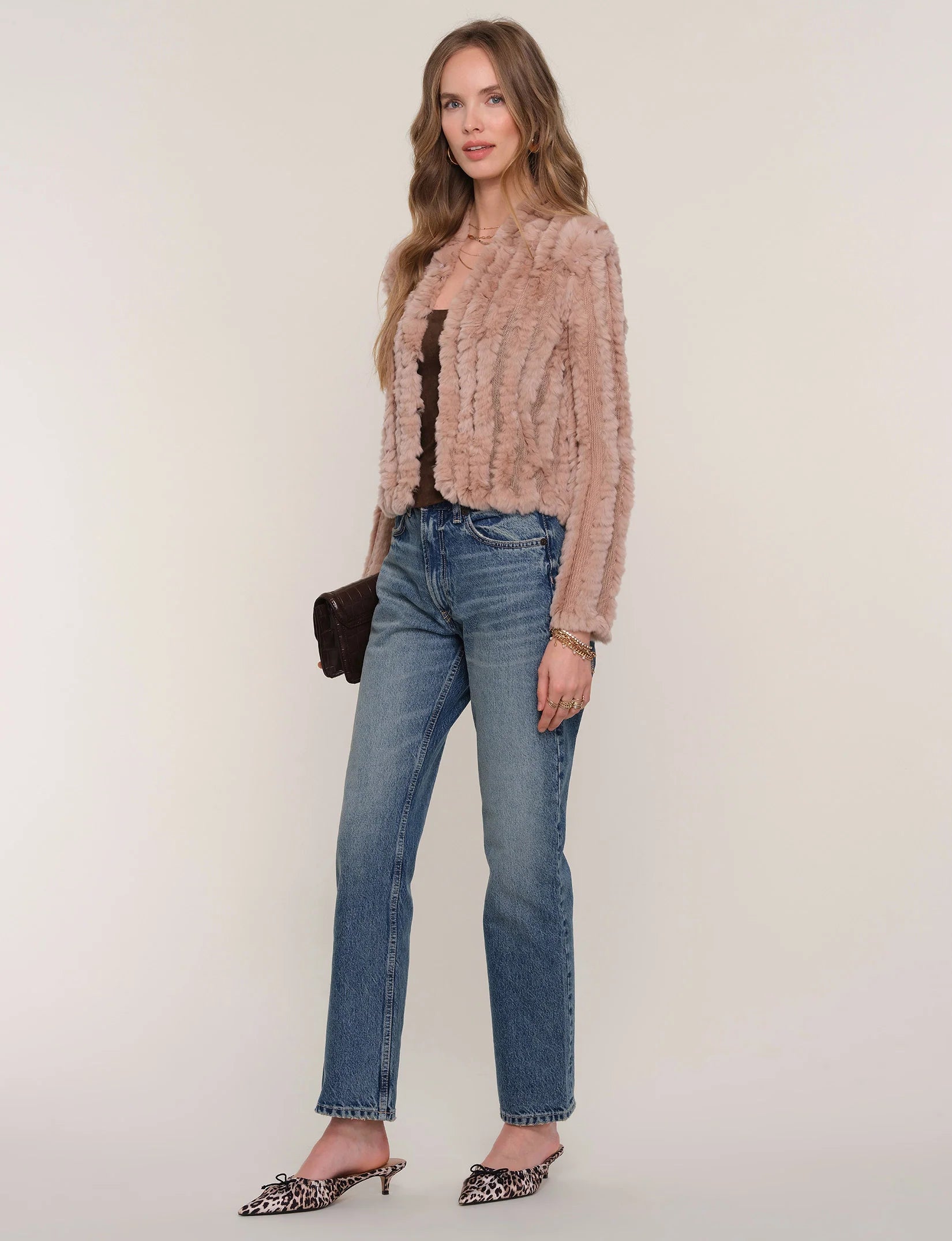Rosa Fur Jacket - Biscuit by Heartloom — view 3