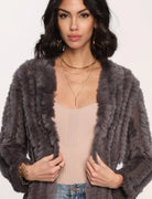 Rosa Fur Jacket - Charcoal by Heartloom — alternate view