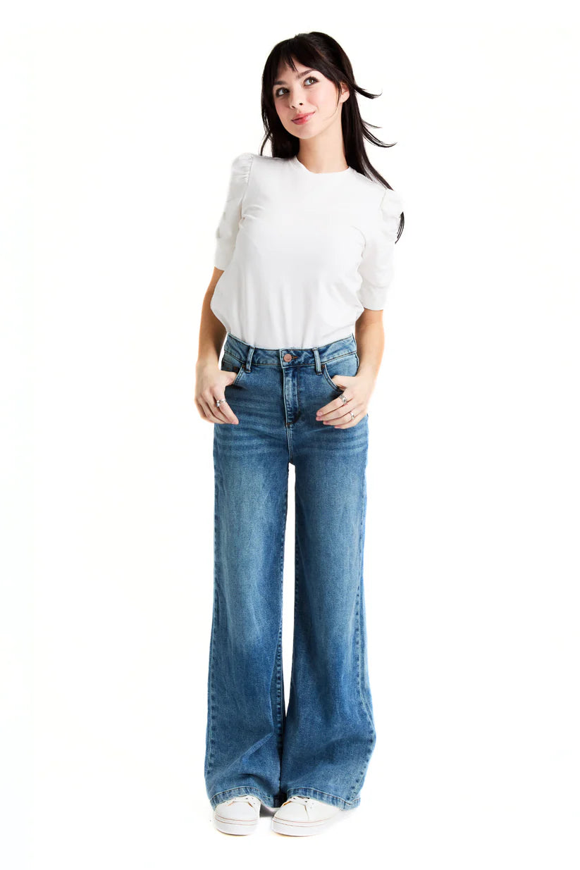Super Soft Wide Leg - Light Indigo by Tractr | 25 South Boutiques