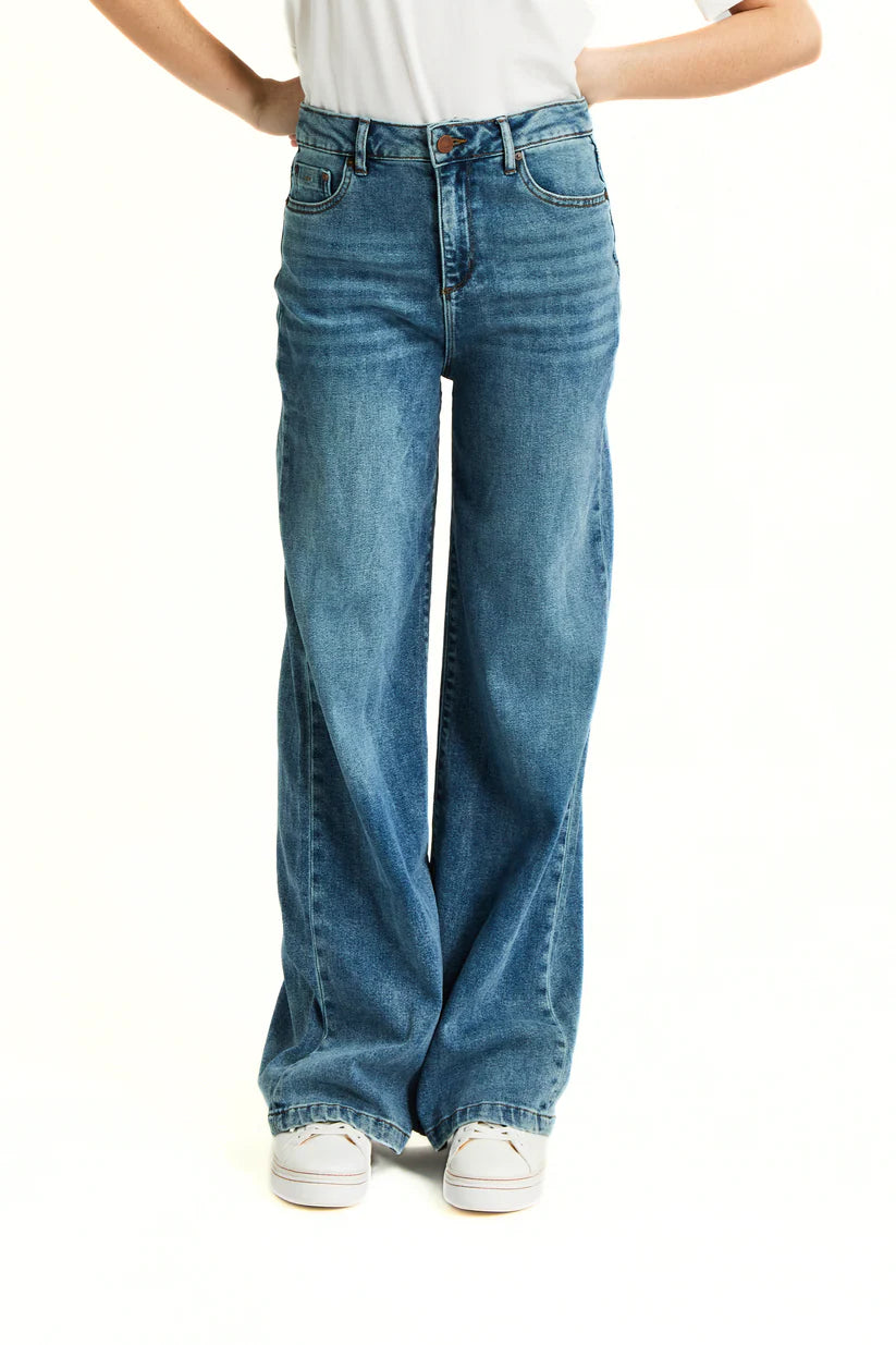 Super Soft Wide Leg - Light Indigo by Tractr — alternate view