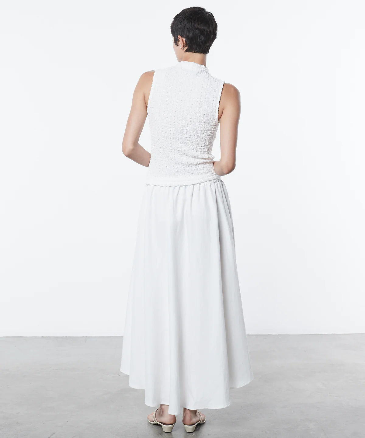 Puckered Sleeveless High Neck - Undyed by Enza Costa — view 3